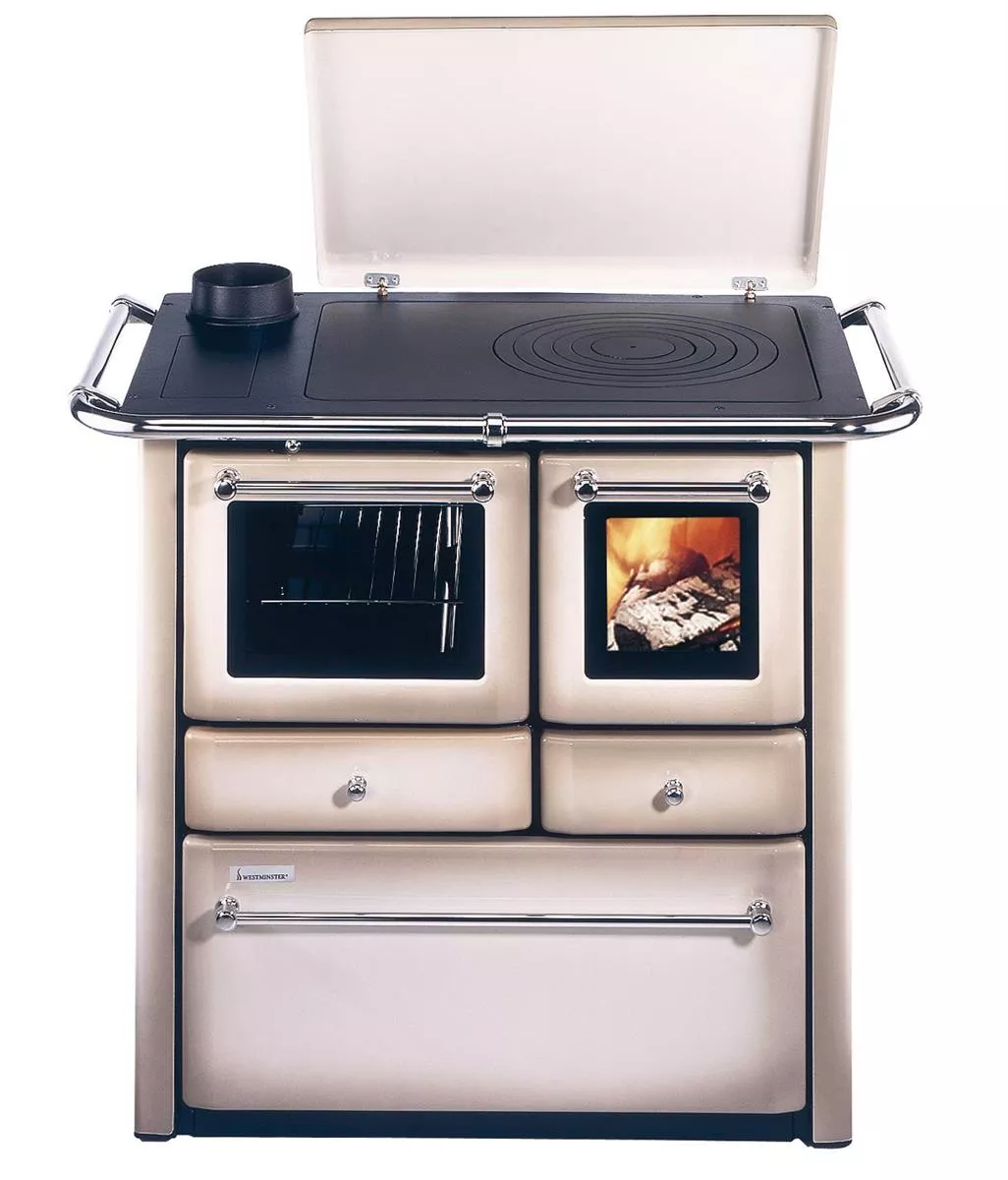 Westminster Landhausherd Ofen K 85 F - 6 kW Cappuccino, Rauchrohr links