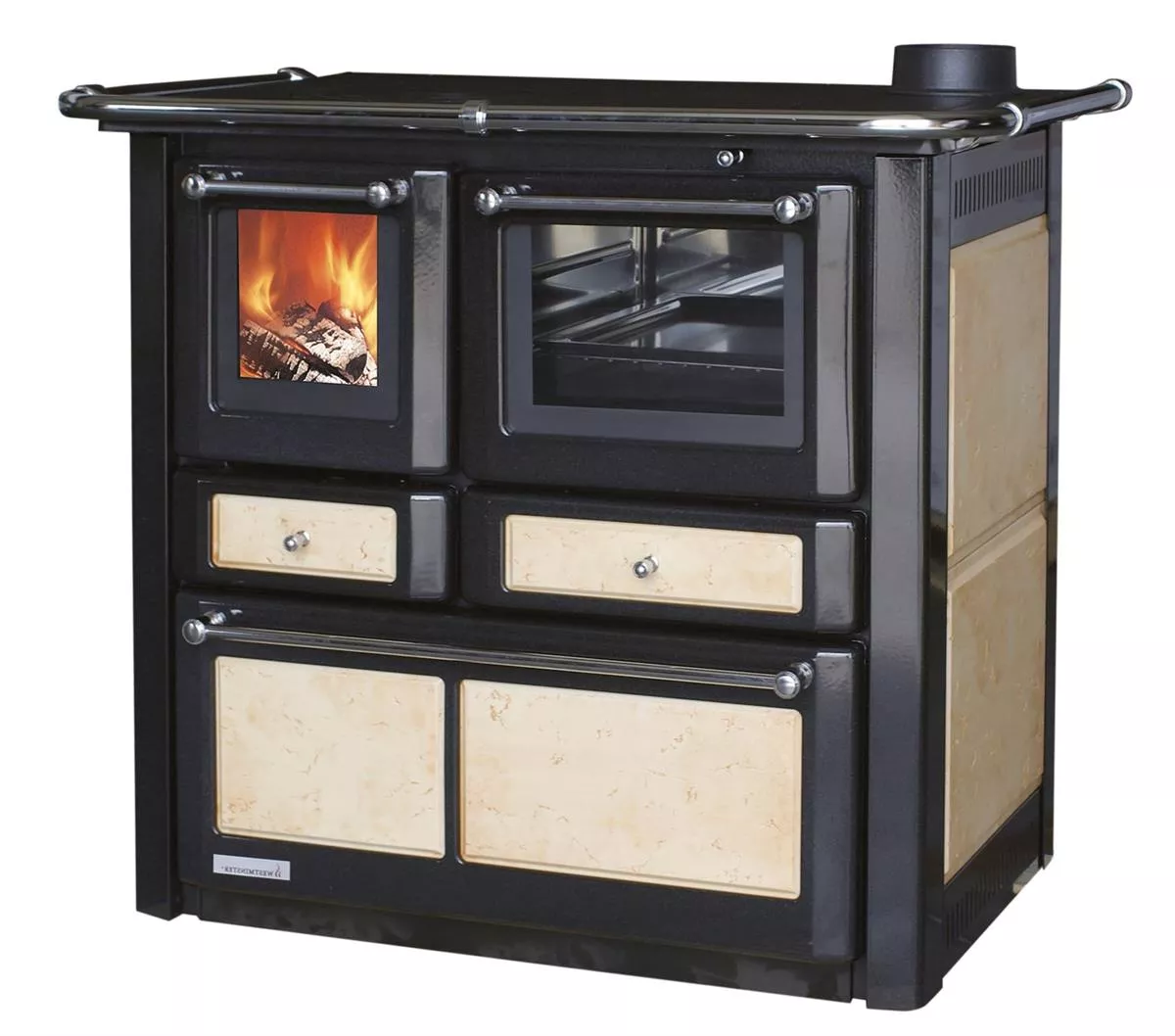 Westminster Landhausherd Ofen K 85 F - 6 kW Antik, Rauchrohr rechts