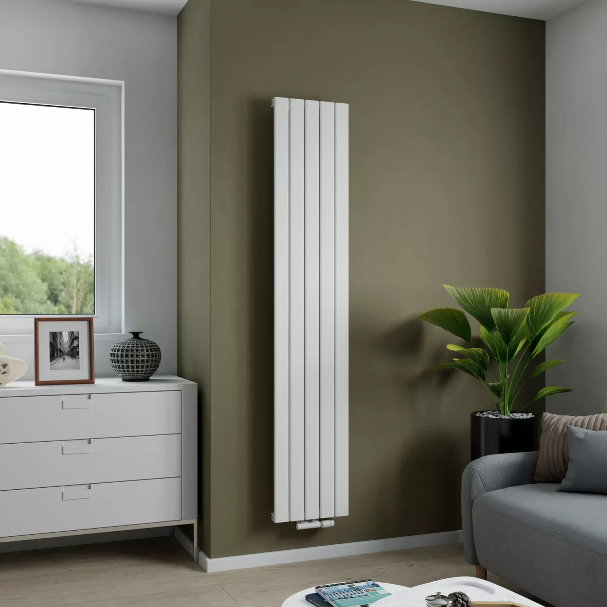 Ximax Design Aluminiumheizkörper LEVIS Vertikal 1800x345 mm Weiß 685 Watt