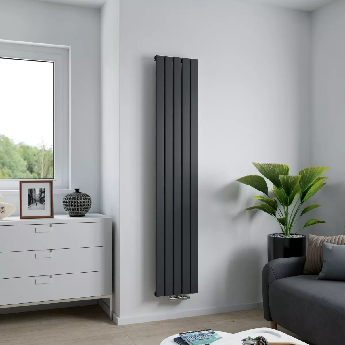 Ximax Design Aluminiumheizkörper LEVIS Vertikal 1800x345 mm Anthrazit 685 Watt