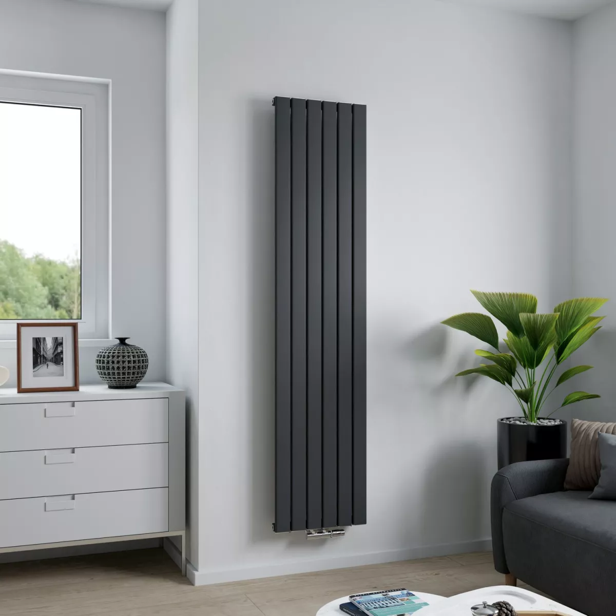 Ximax Design Aluminiumheizkörper LEVIS Vertikal 1800x415 mm Anthrazit 822 Watt