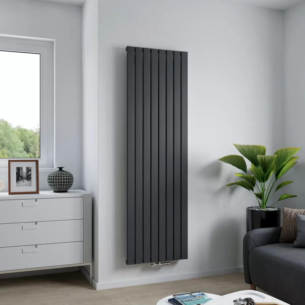 Ximax Design Aluminiumheizkörper LEVIS Vertikal 1800x555 mm Anthrazit 1097 Watt