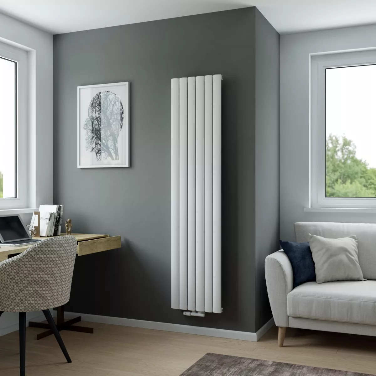 Ximax Design Aluminiumheizkörper NOVUS Vertikal 1800x415 mm Weiß 977 Watt