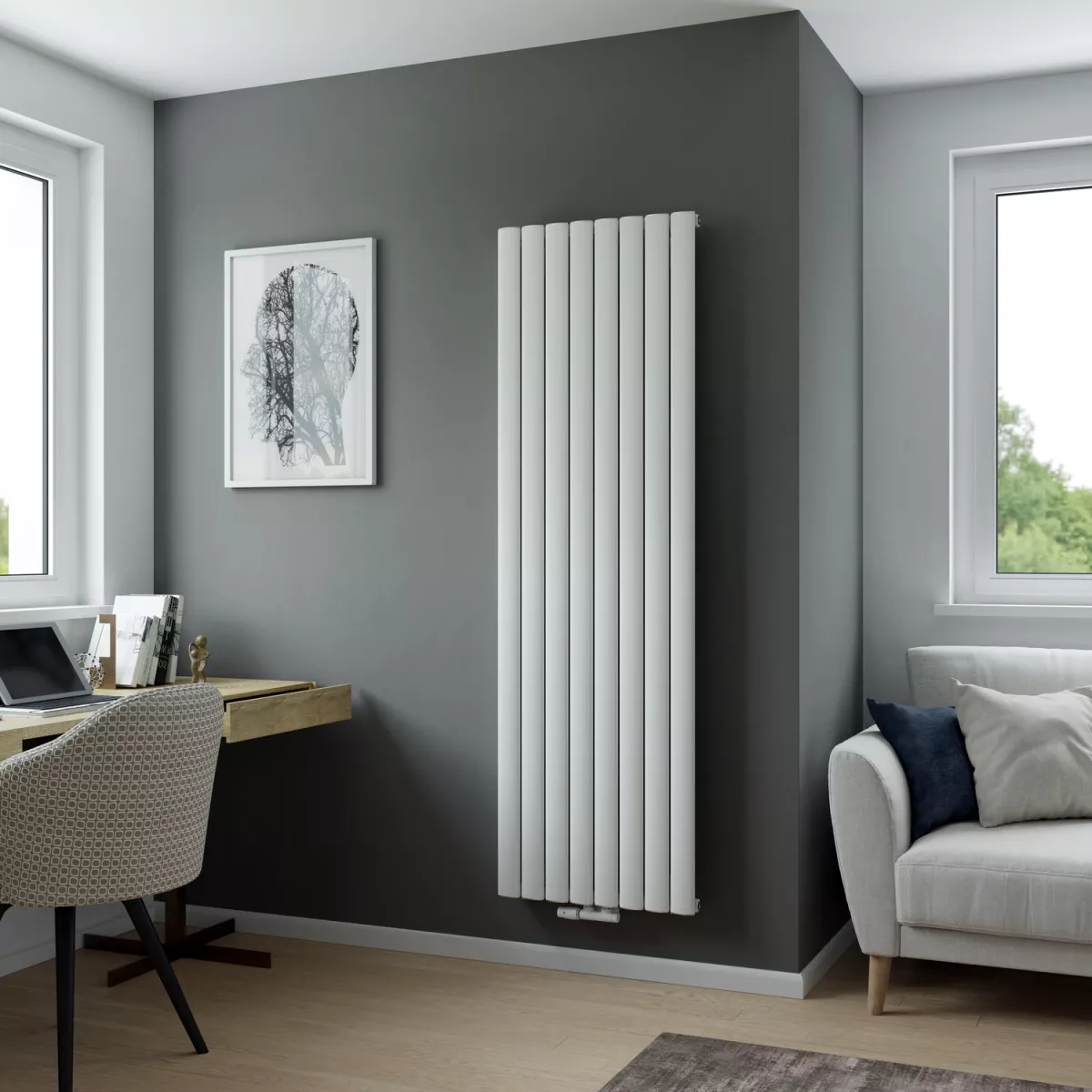 Ximax Design Aluminiumheizkörper NOVUS Vertikal 1800x555 mm Weiß 1303 Watt
