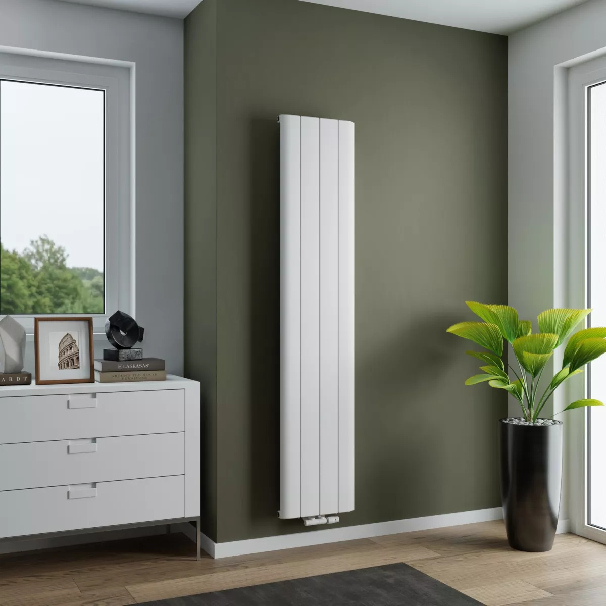 Ximax Design Aluminiumheizkörper TRIGO Vertikal 1800x375 mm Weiß 768 Watt