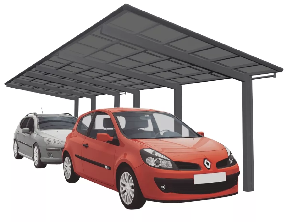 Ximax Design-Carport Linea Kombination Typ 110 Tandem Schwarz L 9,83 m x B 2,73 m