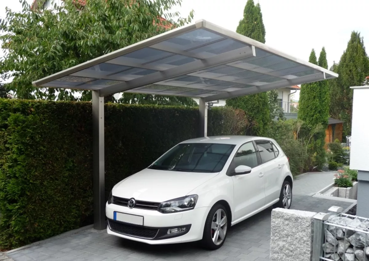 Ximax Design-Carport Linea Typ 80 Edelstahl-Look aus Aluminium L 5,56 m x B 3,02 m