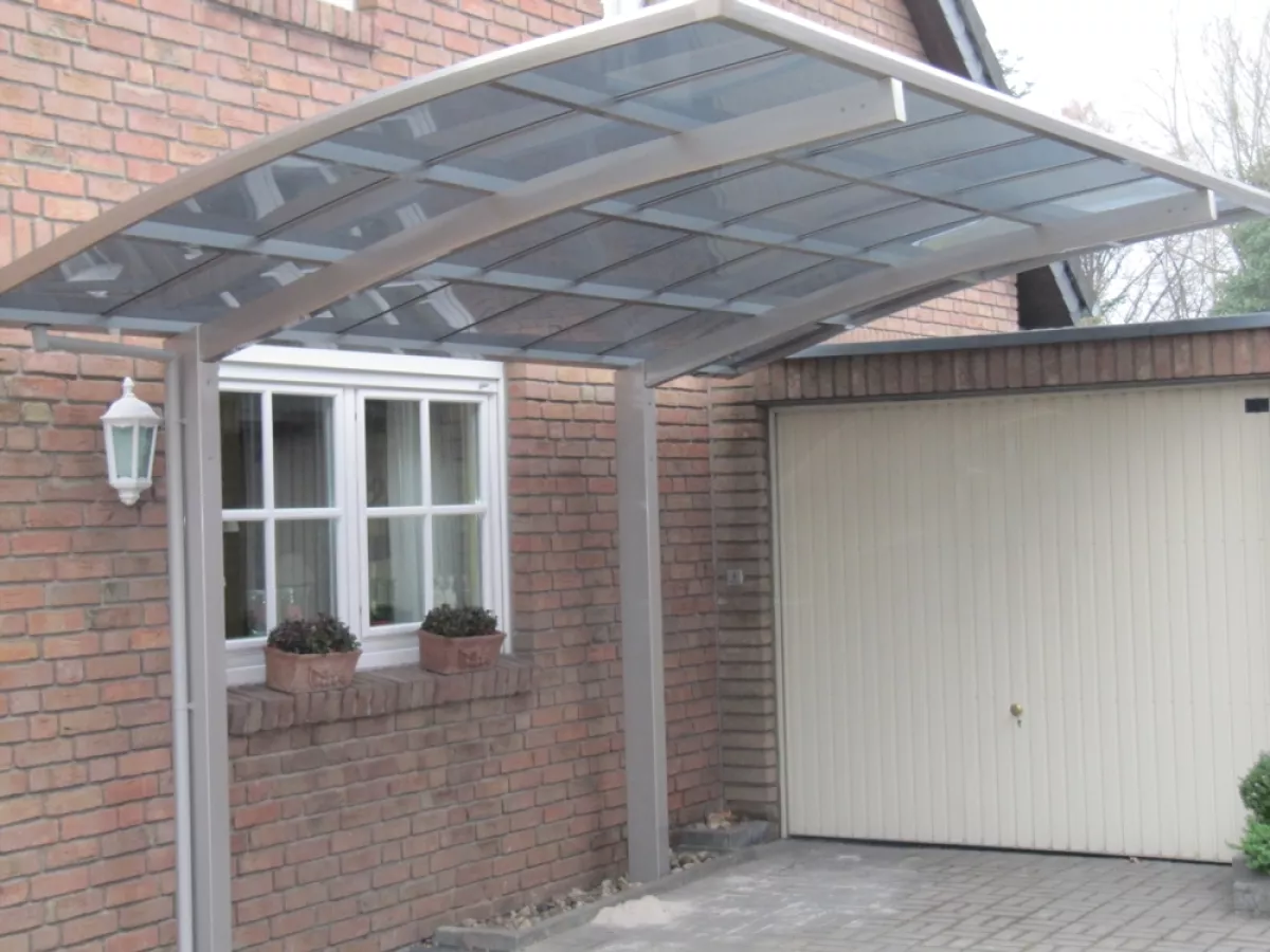 Ximax Design-Carport Portoforte Typ 60 Standard Edelstahl-Look L 5,56 m x B 3,01 m