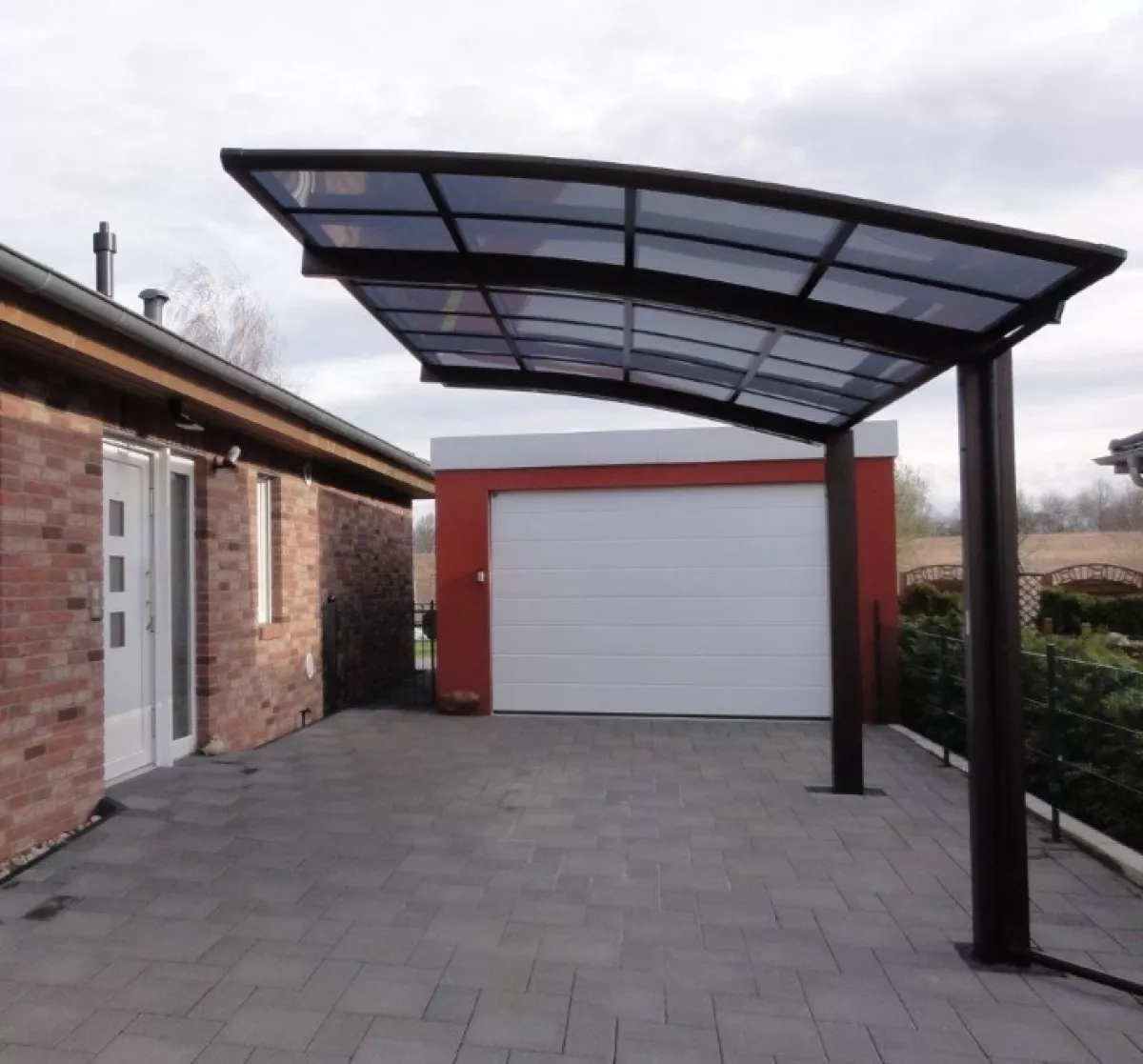 Ximax Design-Carport Portoforte Typ 80 Standard Mattbraun aus Aluminium L 4,95 m x B 2,70 m