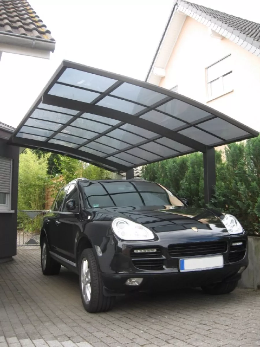 Ximax Design-Carport Portoforte Typ 80 Standard Schwarz aus Aluminium L 4,95 m x B 3,01 m