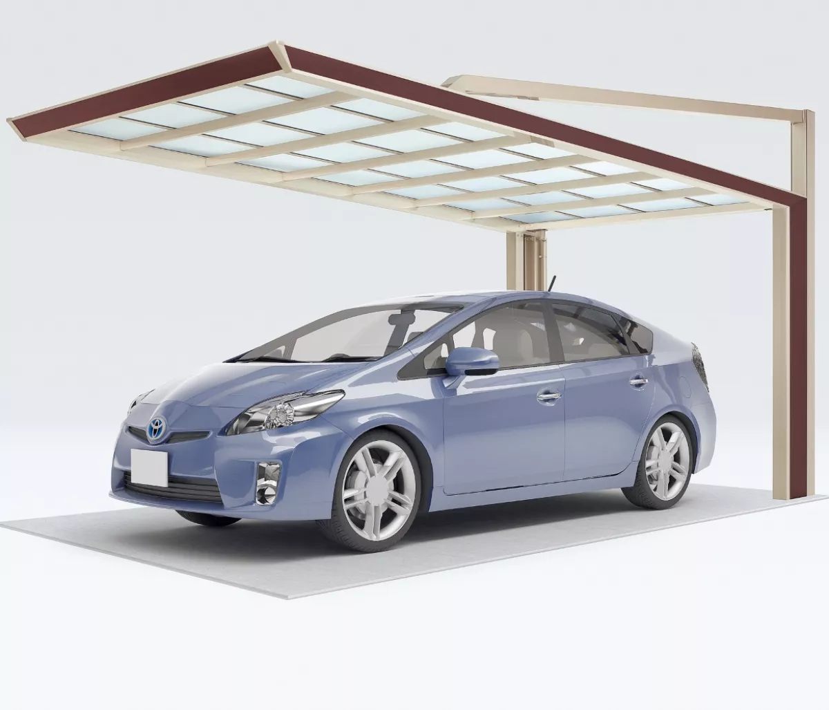 Ximax Design-Carport Typ My Port Next Typ 60 Edelstahl-Look/Sepiabraun L 5,90 m x B 2,63 m
