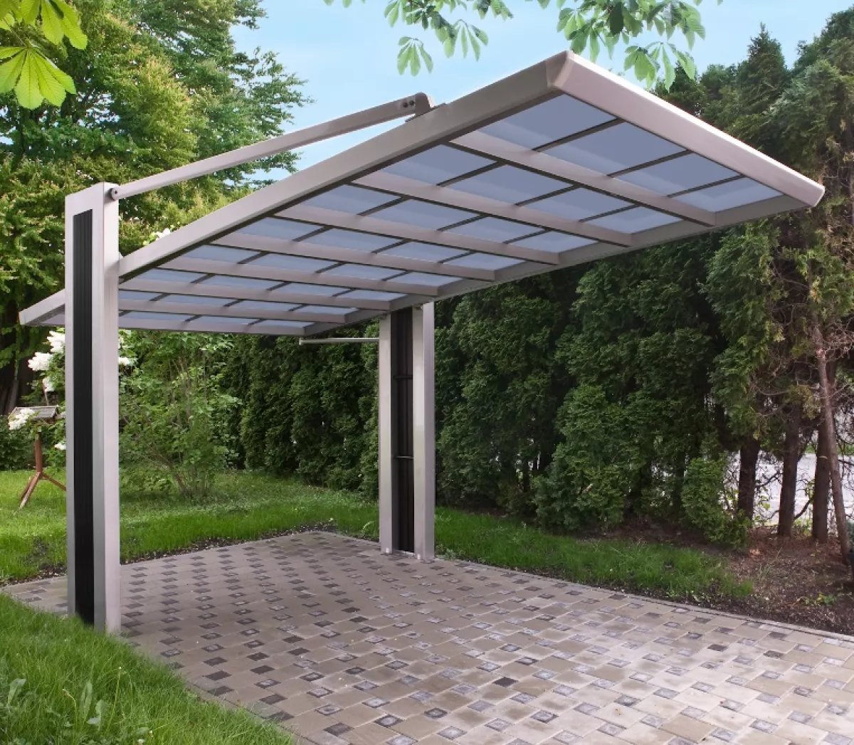 Ximax Design-Carport Typ My Port Typ 150 Edelstahl-Look L 5,76 m x B 3,04 m x H 3,12 m