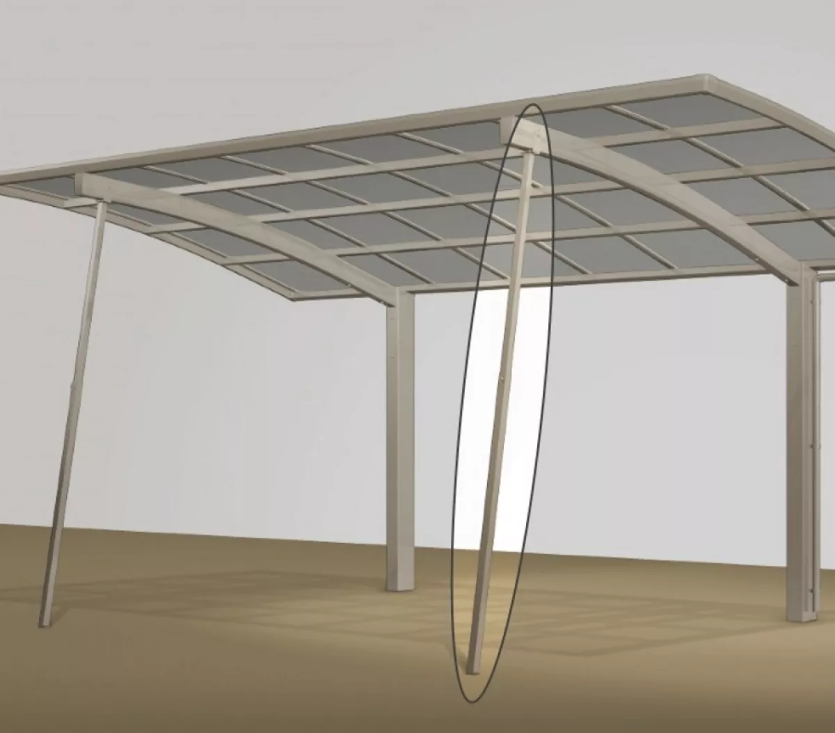 Ximax Design-Carport Unterstützungsstange 1 Stück für Typ Portoforte und Linea Mattbraun