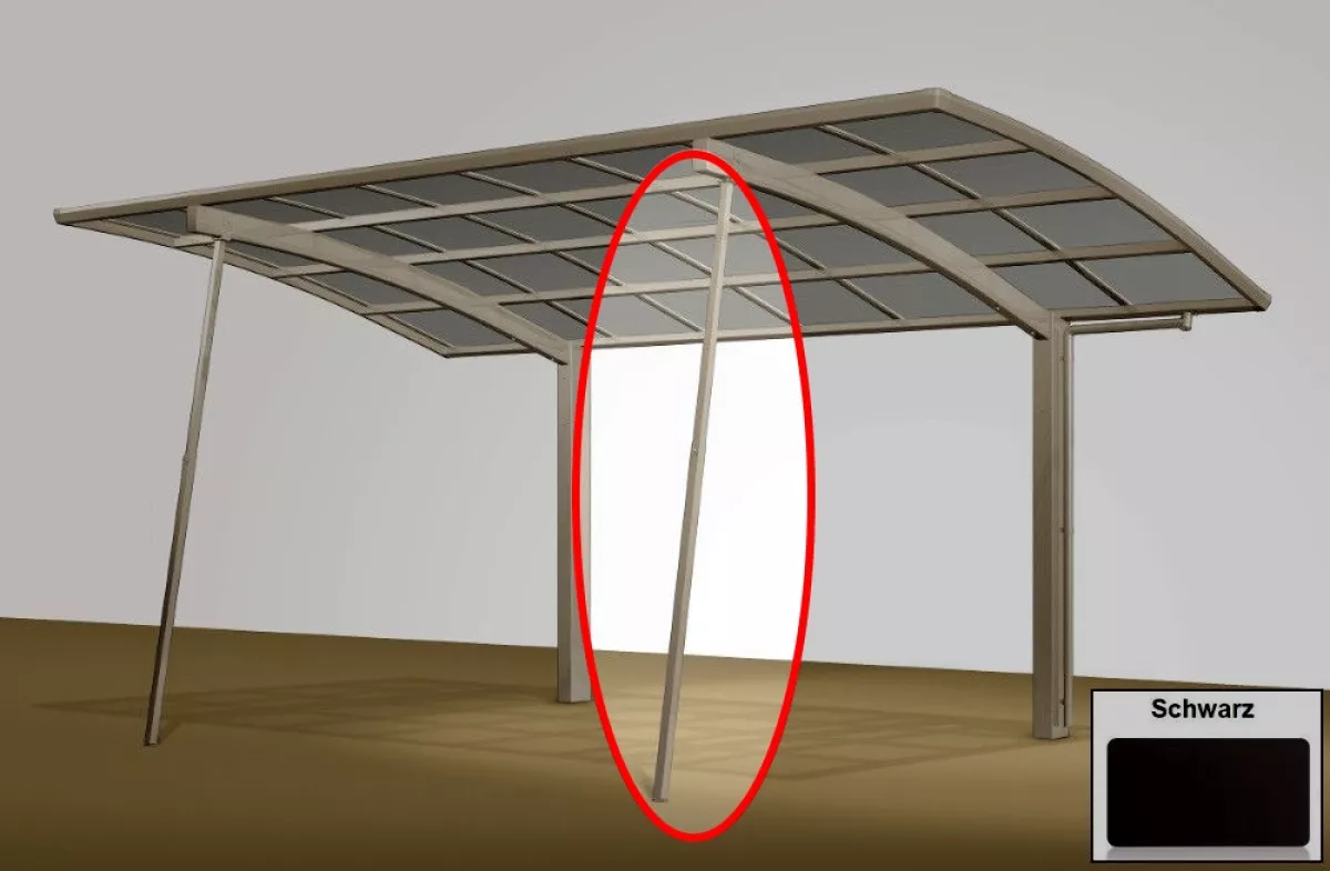 Ximax Design-Carport Unterstützungsstange 1 Stück für Typ Portoforte und Linea Schwarz