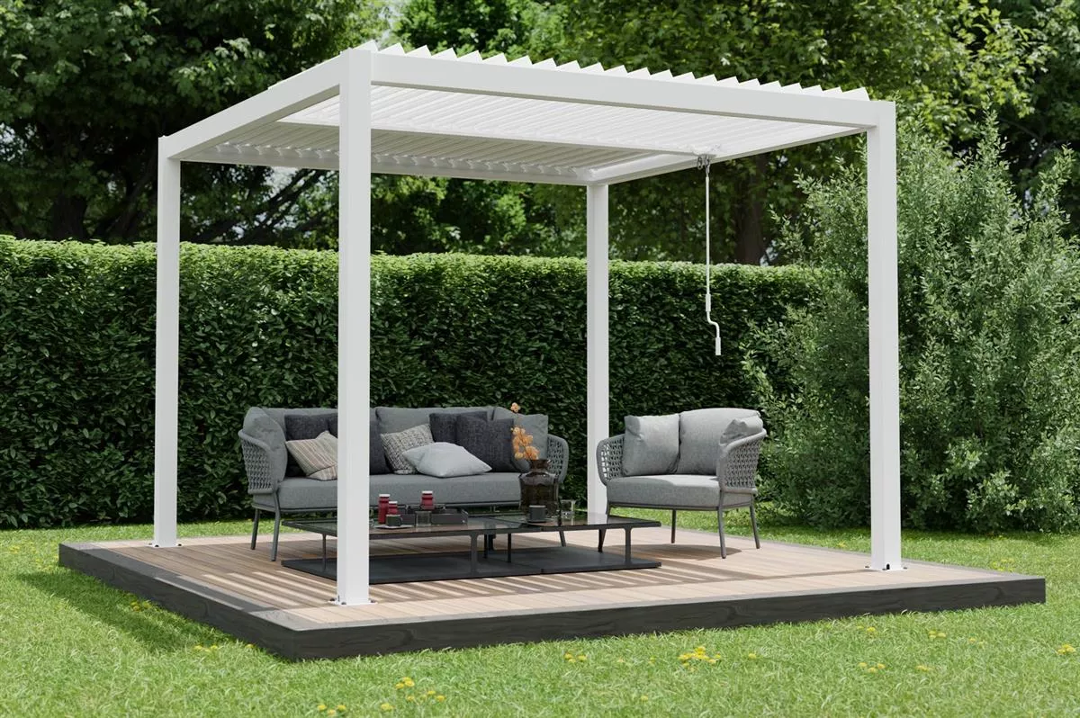 Ximax Pergola Shade Weiss 3 x 3 m Lamellendach Manuell